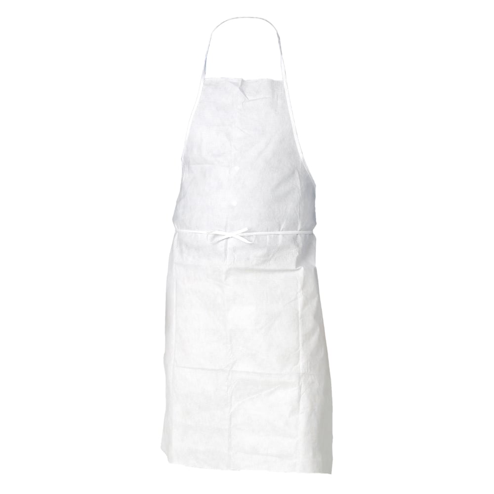 KleenGuard™ A10 Light Duty Apron (43744), Polyethylene Coated, 28” x 36”, White, One Size, 100 Aprons / Case - 43744