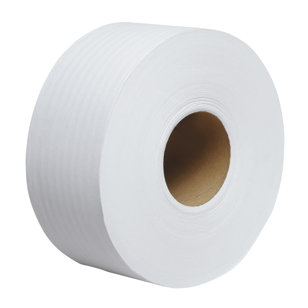 Papier hygiénique en rouleau géant Scott Essential (07304), papier hygiénique en rouleau géant à grande capacité, double épaisseur, blanc, 750 pi/rouleau, 12 rouleaux/boîte - 07304