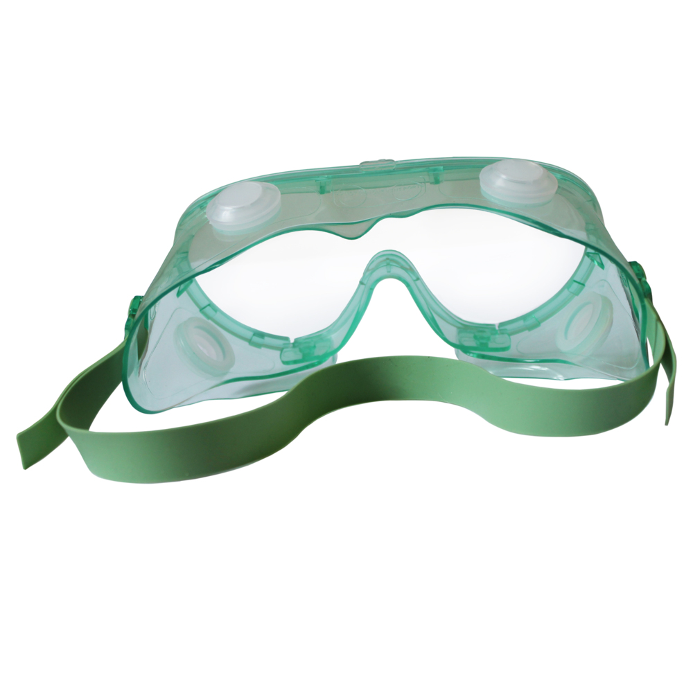 Lunettes de sécurité KleenGuard V80 Monogoggle 211 (16669), compatibles avec un respirateur, verres transparents antibuée, monture verte, 36 paires/caisse - 16669