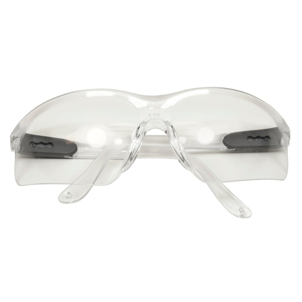 Protection des yeux Envision de KleenGuard (14470), lunettes économiques, protection contre les rayons UV, verres transparents, branches argentées extensibles en trois points, 12 paires/caisse - 14470