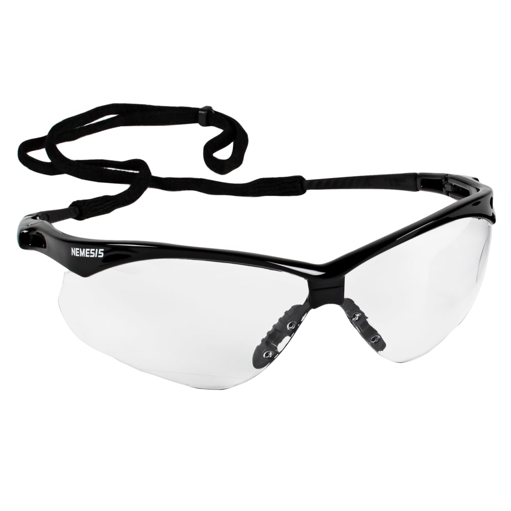 KleenGuard™ Nemesis CSA Safety Glasses (20379), CSA Certified, Clear Anti-Fog Lens with Black Frame, 12 Pairs / Case - 20379
