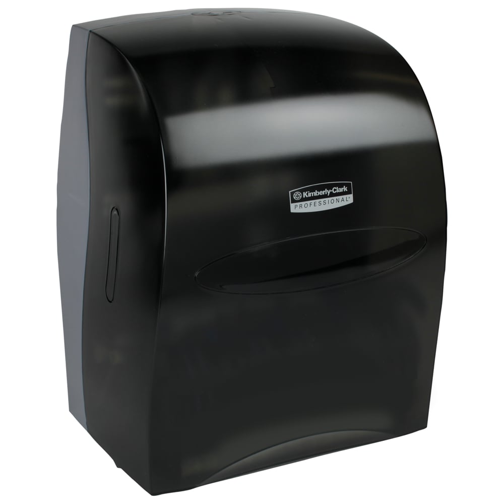 Kimberly-Clark Professional™ Sanitouch Manual Hard Roll Towel Dispenser (09990), Black, for 1.5" Core Roll Towels, 12.63" x 16.13" x 10.2" (Qty 1) - 09990