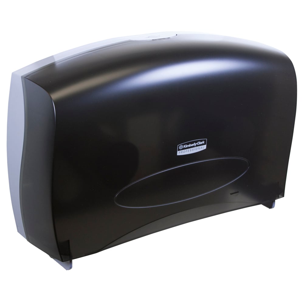 Distributrice polyvalente de papier hygiénique de Kimberly Clark Professional (09551), compatible avec rouleau standard avec mandrin, fumée (noire), 1/caisse - 09551