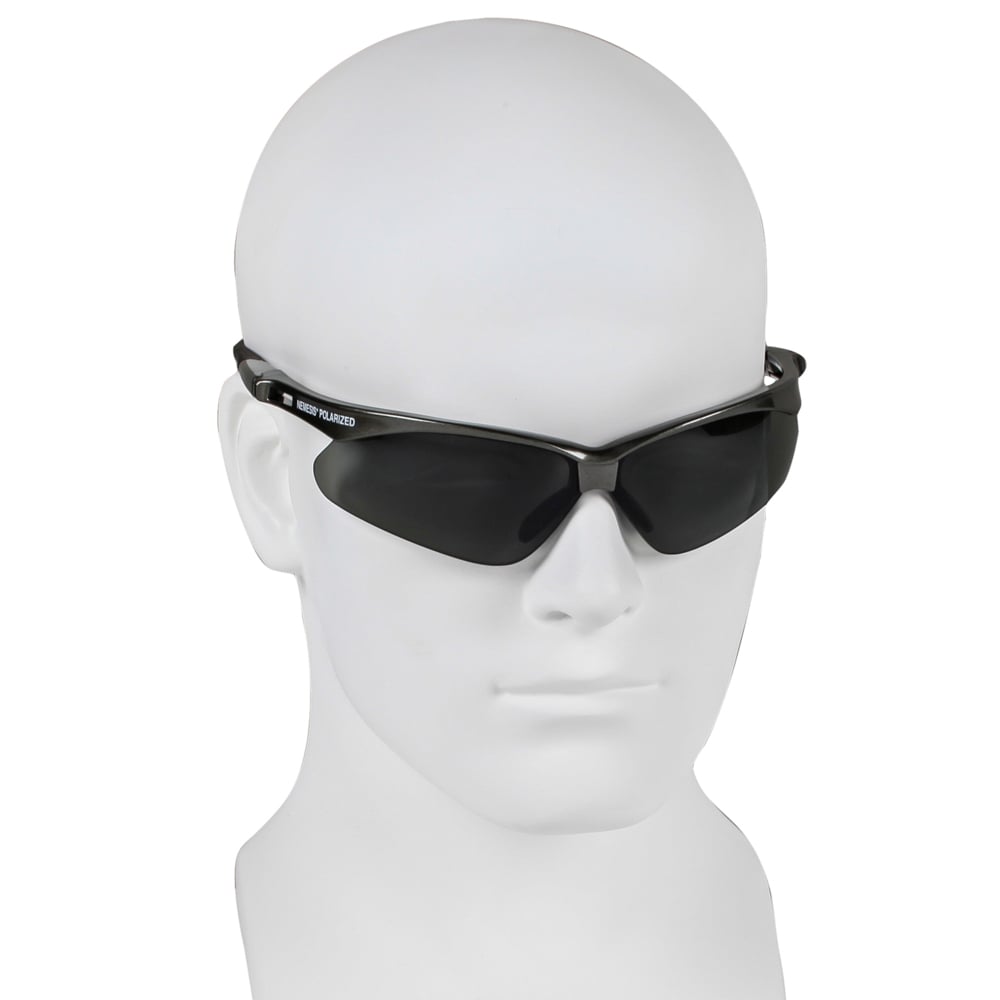 KleenGuard™ V30 Nemesis™ Polarized Safety Glasses (28635), Smoke Grey Lenses, Gunmetal Frame, Unisex Sunglasses for Men and Women (Qty 12) - 28635