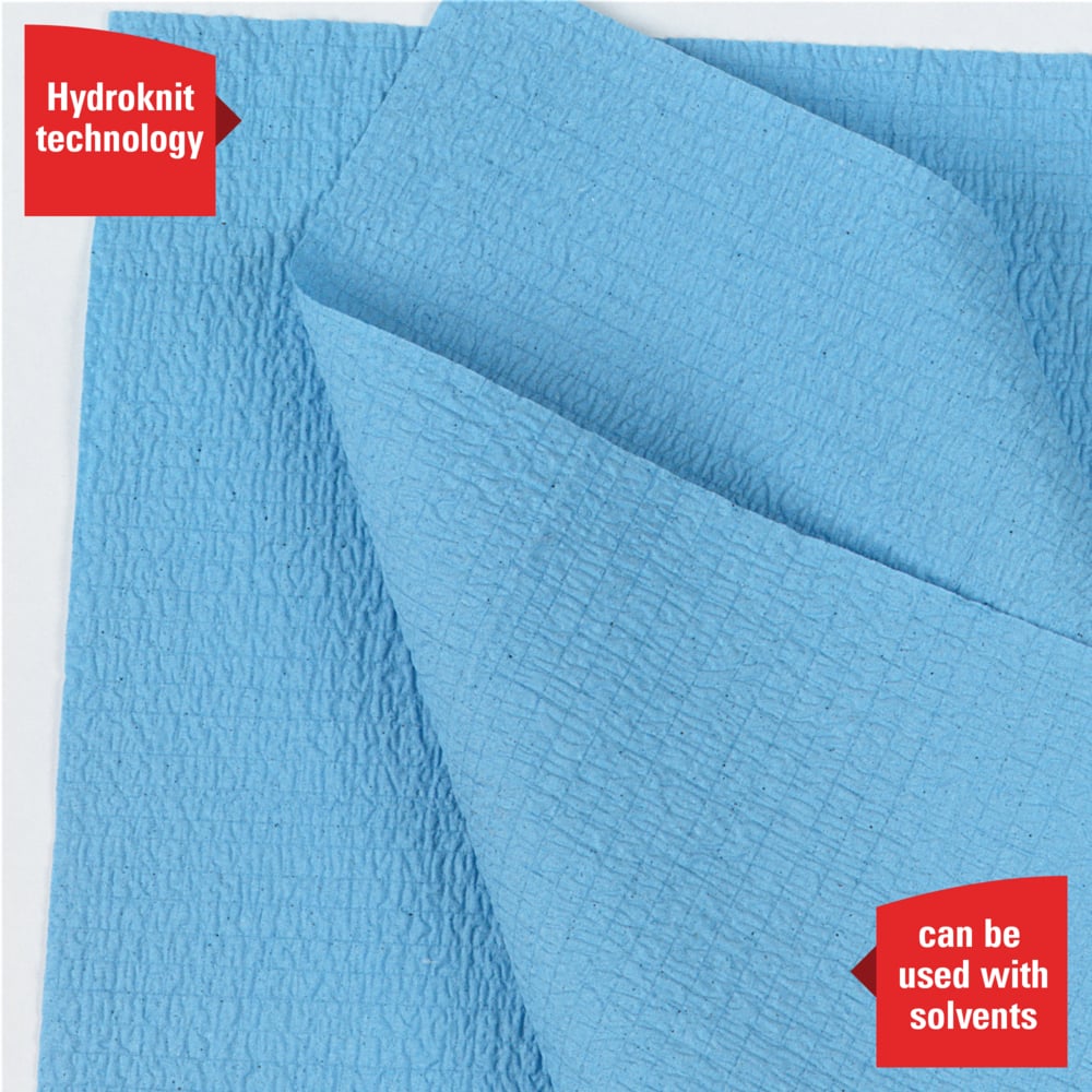 WypAll® GeneralClean™ X60 Multi-Task Cleaning Cloths (35411), Small Roll, Strong and Absorbent Towels, Blue (130 Sheets/Roll, 12 Rolls/Case, 1,560 Sheets/Case) - 35411