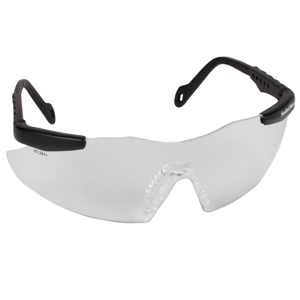 Smith & Wesson® Magnum® 3G Mini Safety Glasses (19822), Clear Lenses, Black Frame, Unisex for Men and Women (Qty 12) - 19822