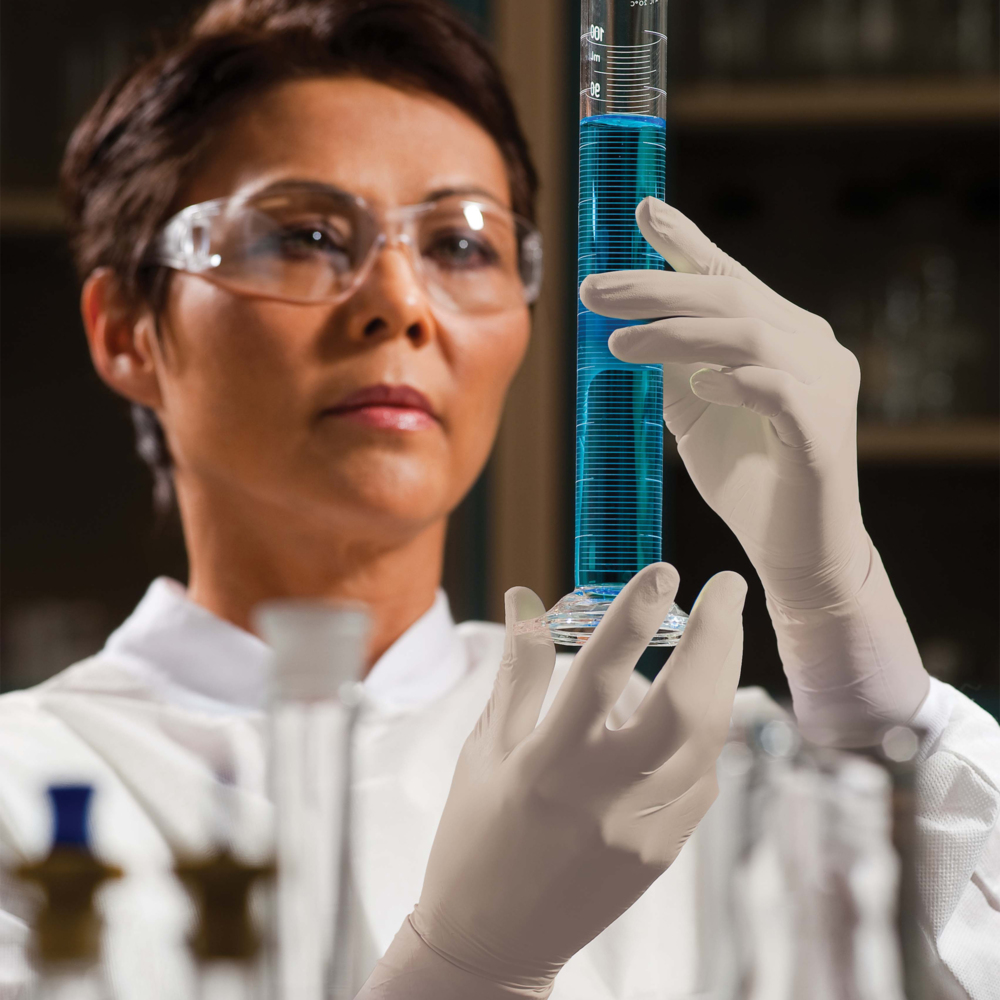 Kimtech™ A8 Certified Lab Coats with Knit Cuffs and Collar (10032), Protective 3-Layer SMS Fabric, Knit Collar & Cuffs, Unisex, Blue, Large, 25 / Case - 10032