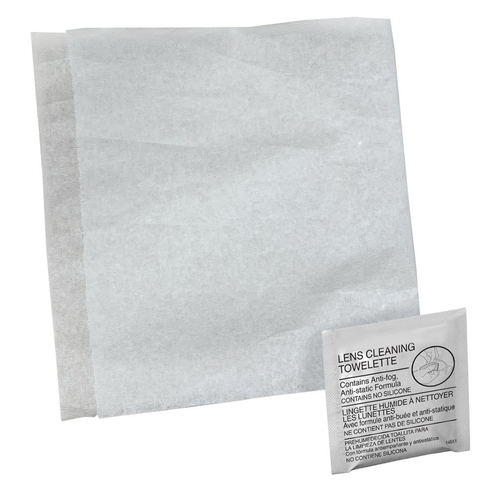 Lingettes humidifiées de nettoyage pour lentilles de Kleenguard (14551), 1 000/caisse, 10 boîtes de 100 - 14551