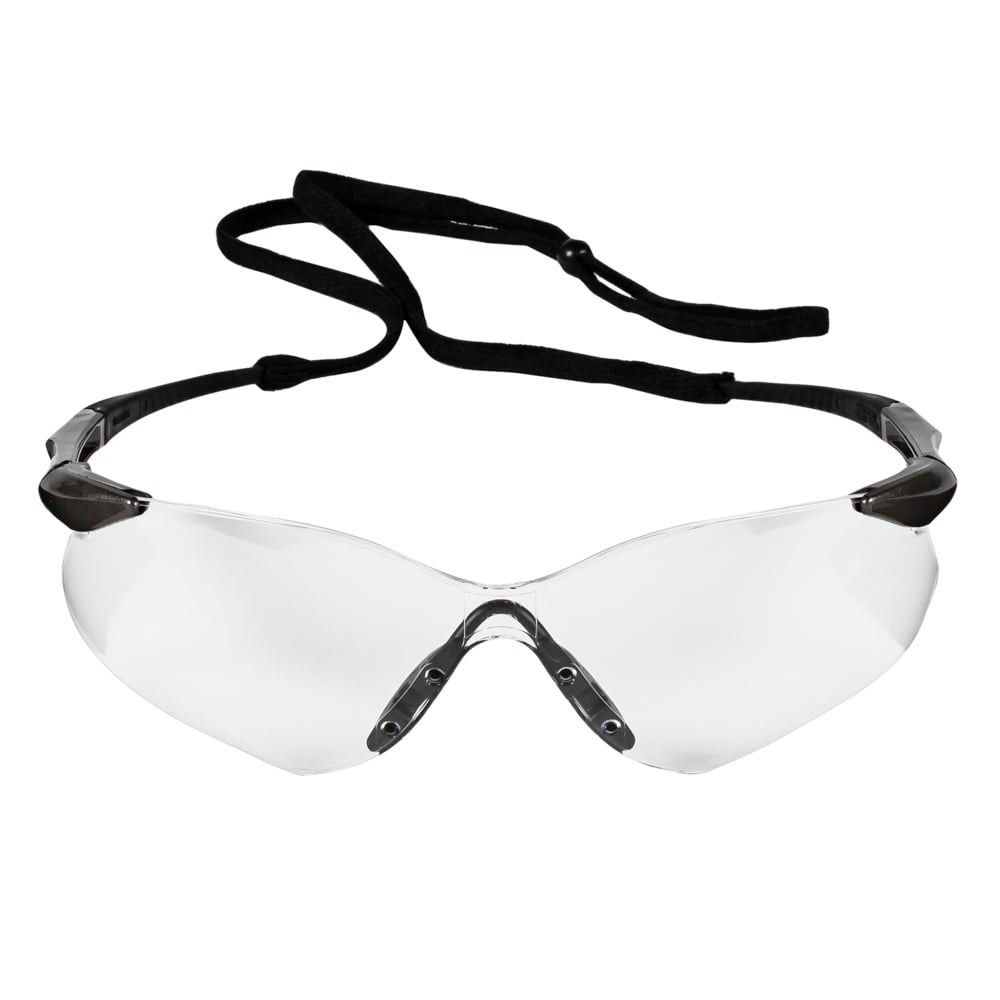 KleenGuard™ Nemesis VL Safety Glasses (20470), Sporty Frameless Design, UV Protection, Scratch Resistant, Clear with Gunmetal Temples, 12 Pairs / Case - 20470