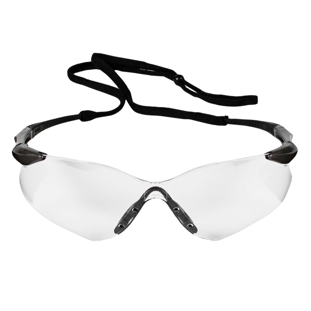 Lunettes de sécurité KleenGuard Nemesis VL (20470), design sportif sans cadre, protection contre les UV, résistantes aux rayures, verres transparents avec branches gris étain , 12 paires/caisse - 20470