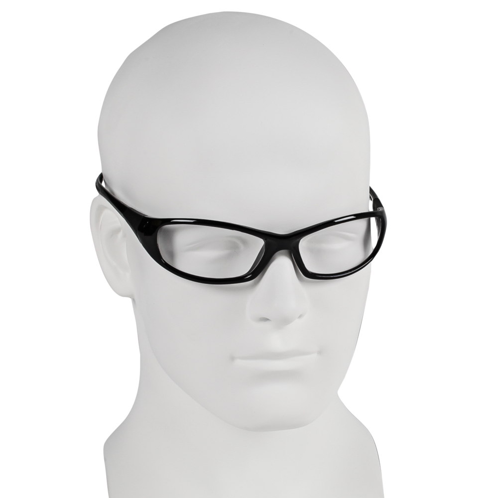 KleenGuard™ V40 Hellraiser™ Safety Glasses (20539), Clear Lenses, Black Frame, Unisex for Men and Women (Qty 12) - 20539