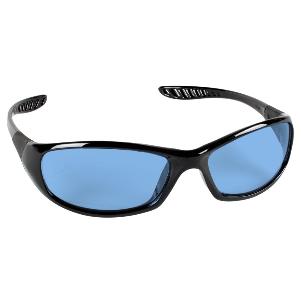 KleenGuard™ V40 Hellraiser™ Safety Glasses (20542), Light Blue Lenses, Black Frame, Unisex for Men and Women (Qty 12) - 20542