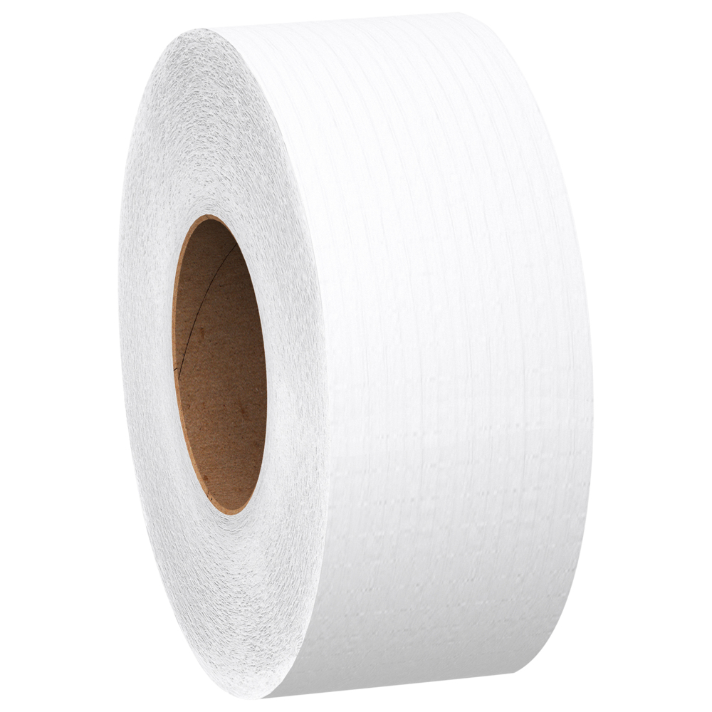 Papier hygiénique en rouleau géant Scott Essential (07304), papier hygiénique en rouleau géant à grande capacité, double épaisseur, blanc, 750 pi/rouleau, 12 rouleaux/boîte - 07304