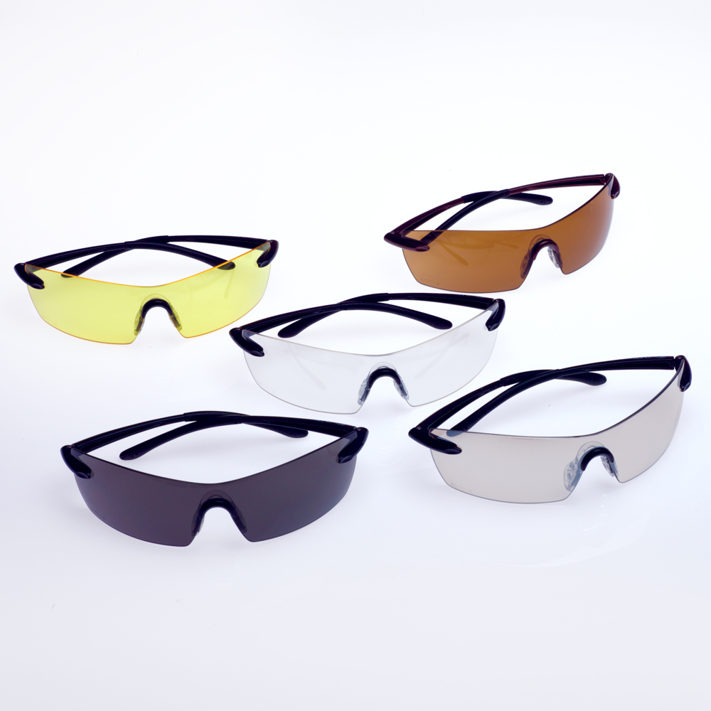 Smith & Wesson® Caliber Safety Glasses (23007), Black Frame, Smoke Anti-Fog Lens, 12 Pairs / Case - 23007