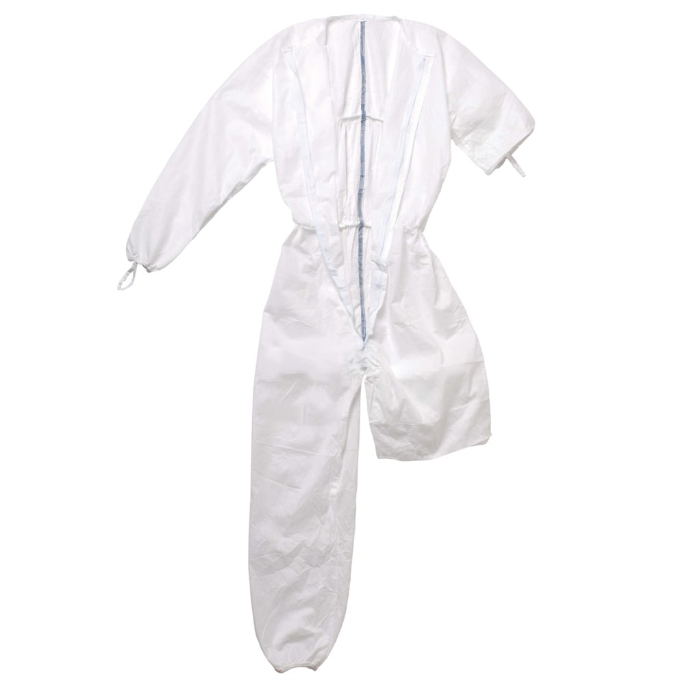 Kimtech™ A5 Sterile Cleanroom Coveralls (12914), Clean Don, Mandarin Collar, Thumb Loops, Reflex Design, White, 6 - 8XL, 25 / Case - 12914