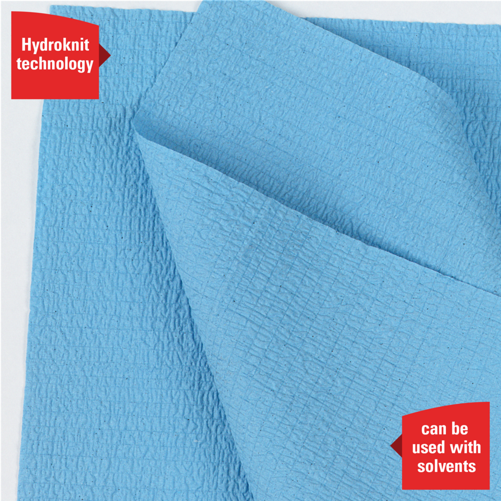 WypAll® GeneralClean™ X60 Multi-Task Cleaning Cloths (35431), Small Roll, Strong and Absorbent Towels, Blue (130 Sheets/Roll, 6 Rolls/Case, 780 Sheets/Case) - 35431