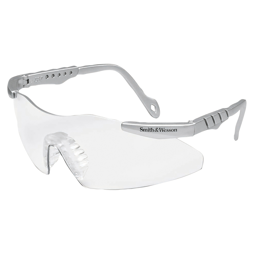 Smith & Wesson® Magnum® 3G Safety Glasses (19961), Clear Lenses, Platinum Frame, Unisex for Men and Women (Qty 12) - 19961