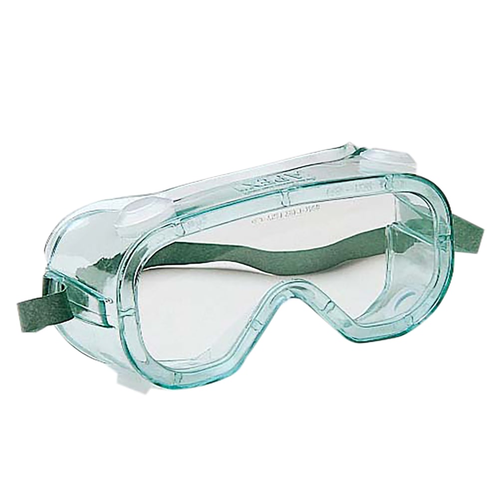 KleenGuard™ V80 SG34 Safety Goggles (16362), Economical Splash Protection, Clear Lens, Green Frame, 50 Pairs / Case - 16362
