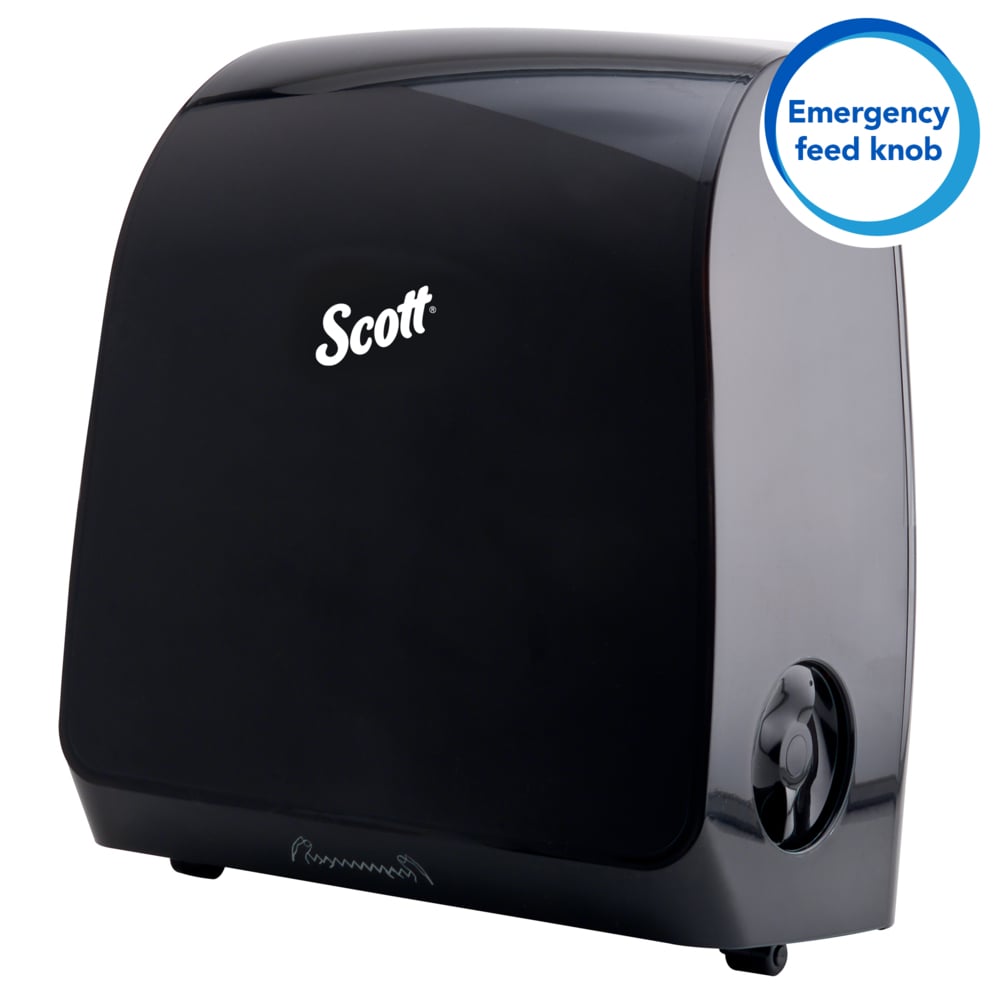 Scott® Pro Manual Hard Roll Towel Dispenser (29734), Black, for Green Core Scott® Pro Roll Towels, 12.66" x 16.44" x 9.18" (Qty 1) - 29734