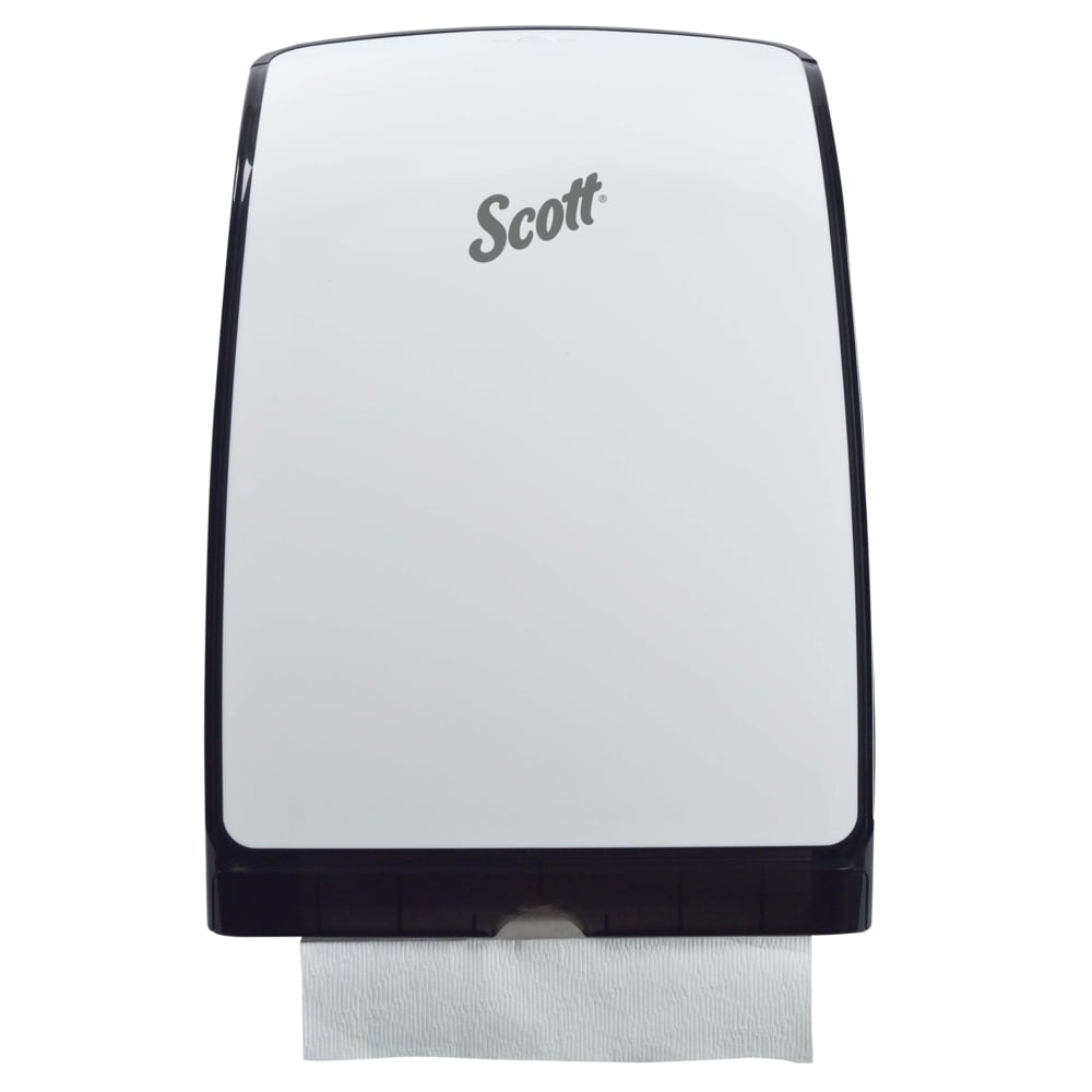 Distributrice d'essuie-mains pliés Scott Control Slimroll (34830), 9,83 po x 2,8 po x 13,67 po, compact, une seule feuille à la fois, blanc - 34830