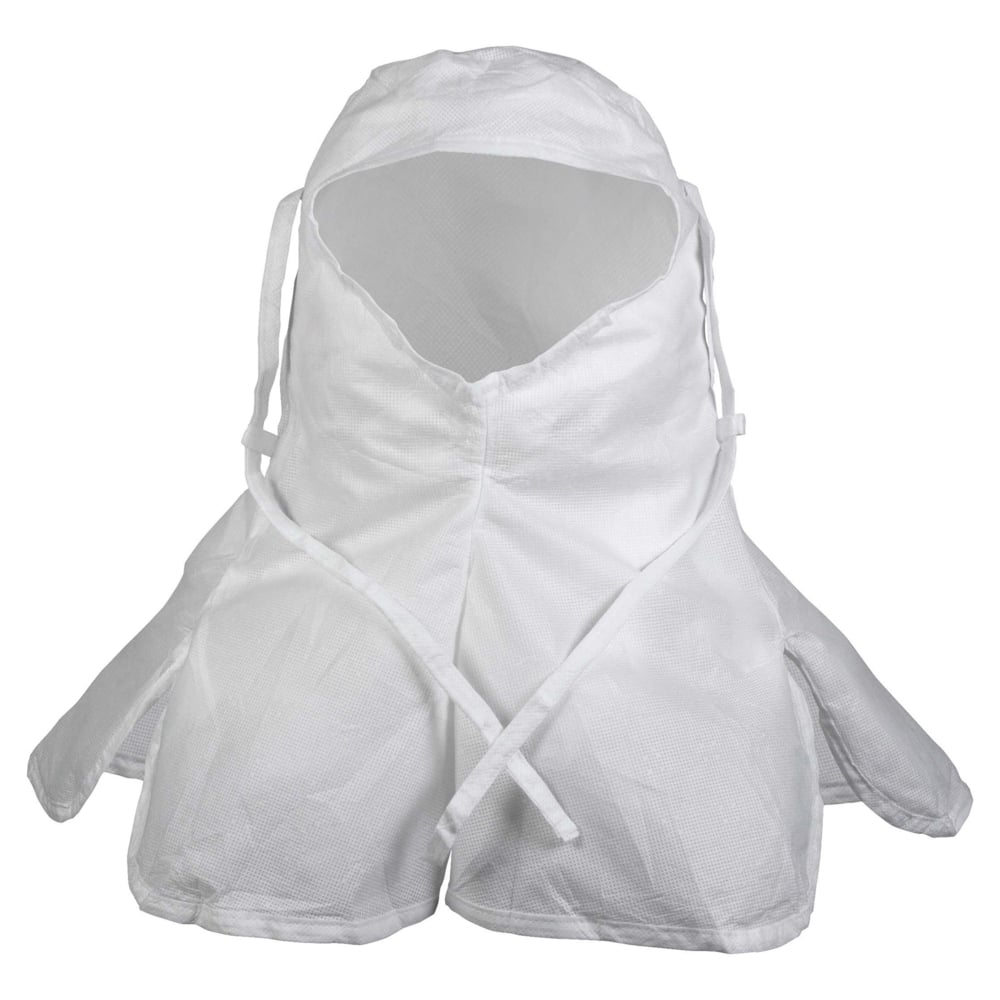 Kimtech™ A5 Sterile Cleanroom Hood with Ties (25797), White, Universal Size, 100 / Case - 25797