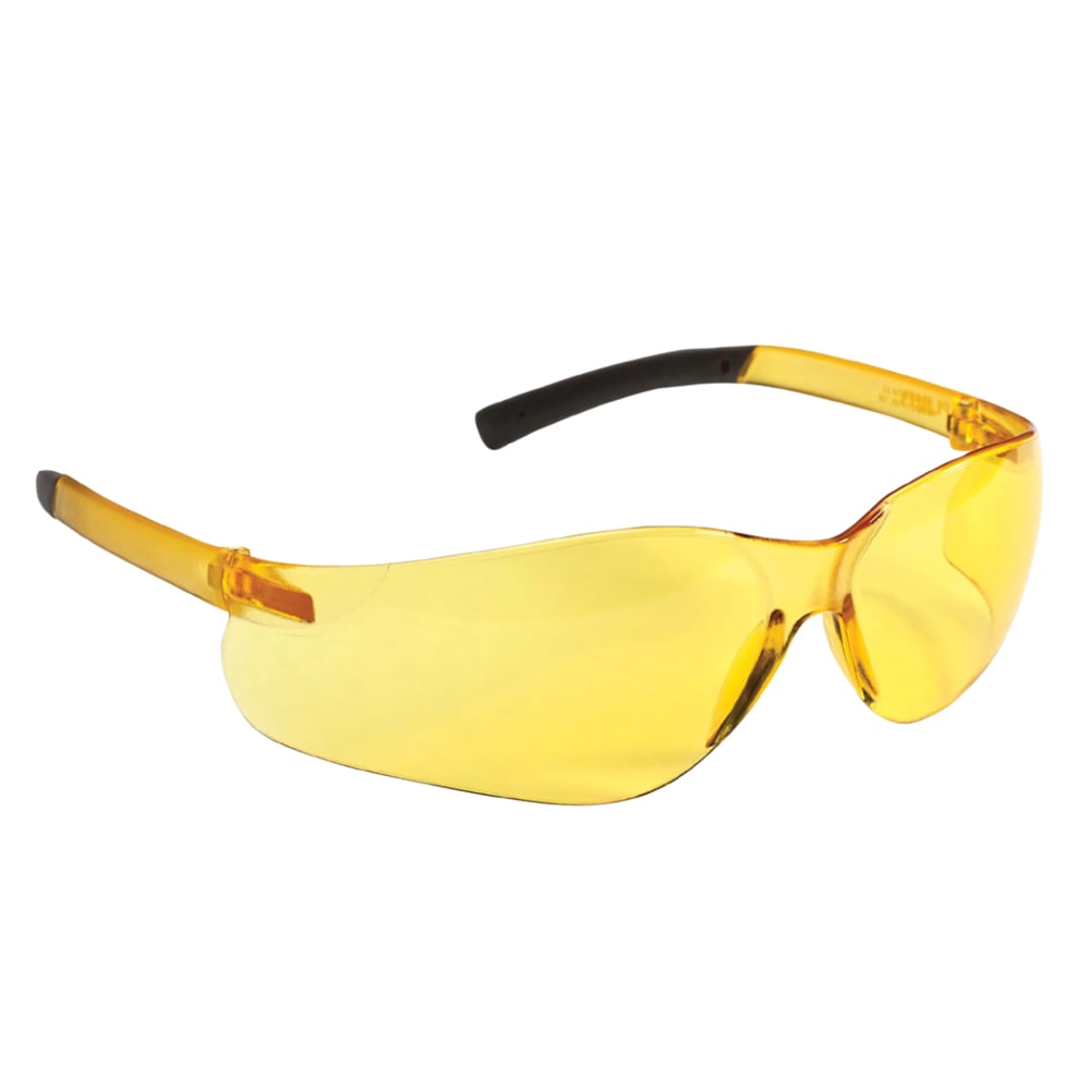 Lunettes de sécurité KleenGuard V20 Purity (25649), protection UV, verres trempés ambrés, branches ambrées, 12 paires/caisse - 25649