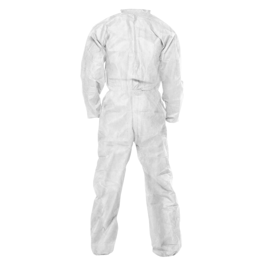 KleenGuard™ A20 Breathable Particle Protection Coveralls (37717), Zipper Front, Elastic Back, Wrists & Ankles, White, Reflex Design, XL (Qty 24) - 37717