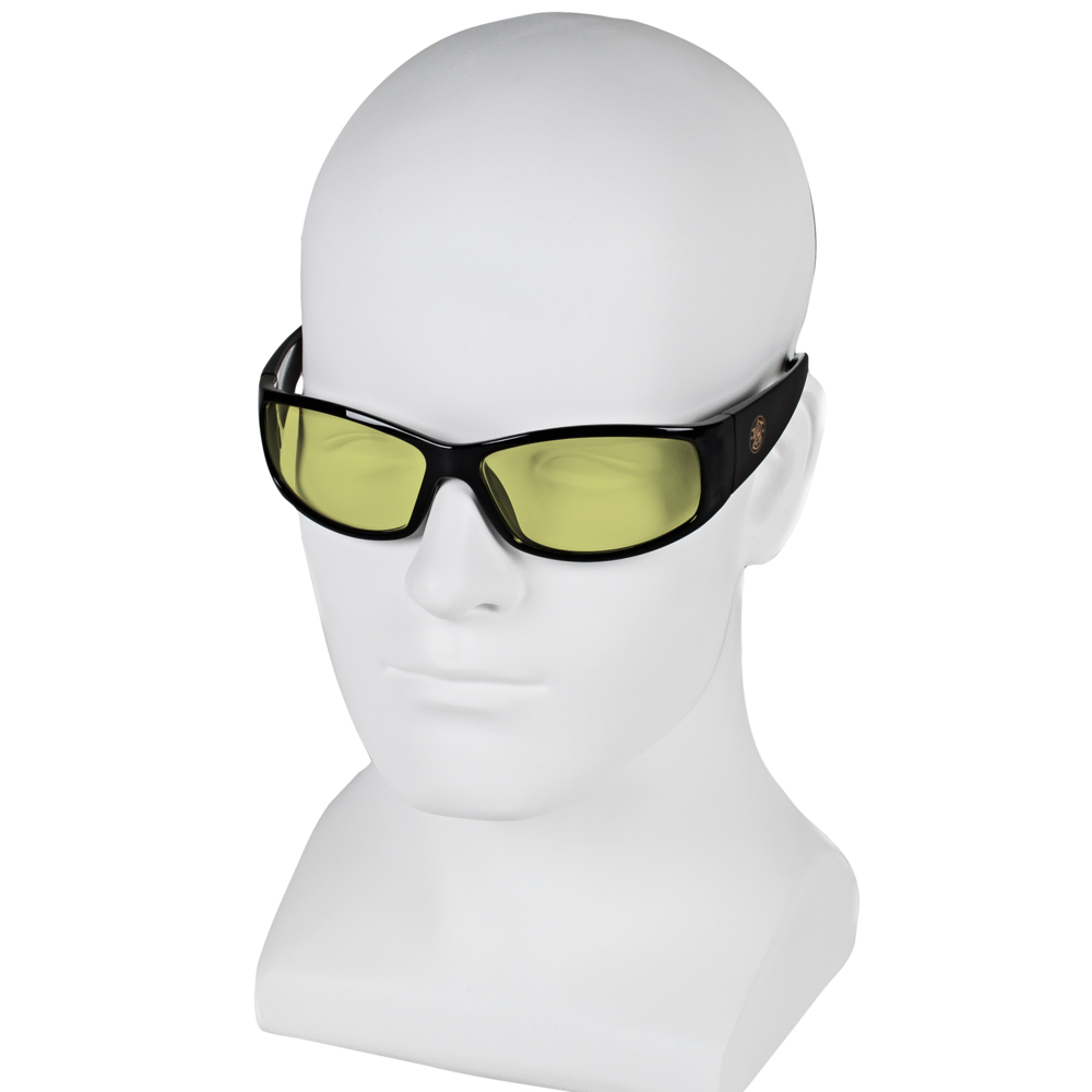 Lunettes de sécurité Smith & Wesson® Elite™ (21305), lentilles ambrées/jaunes avec revêtement antibuée, monture noire, lunettes unisexes (12 paires/caisse) - 21305