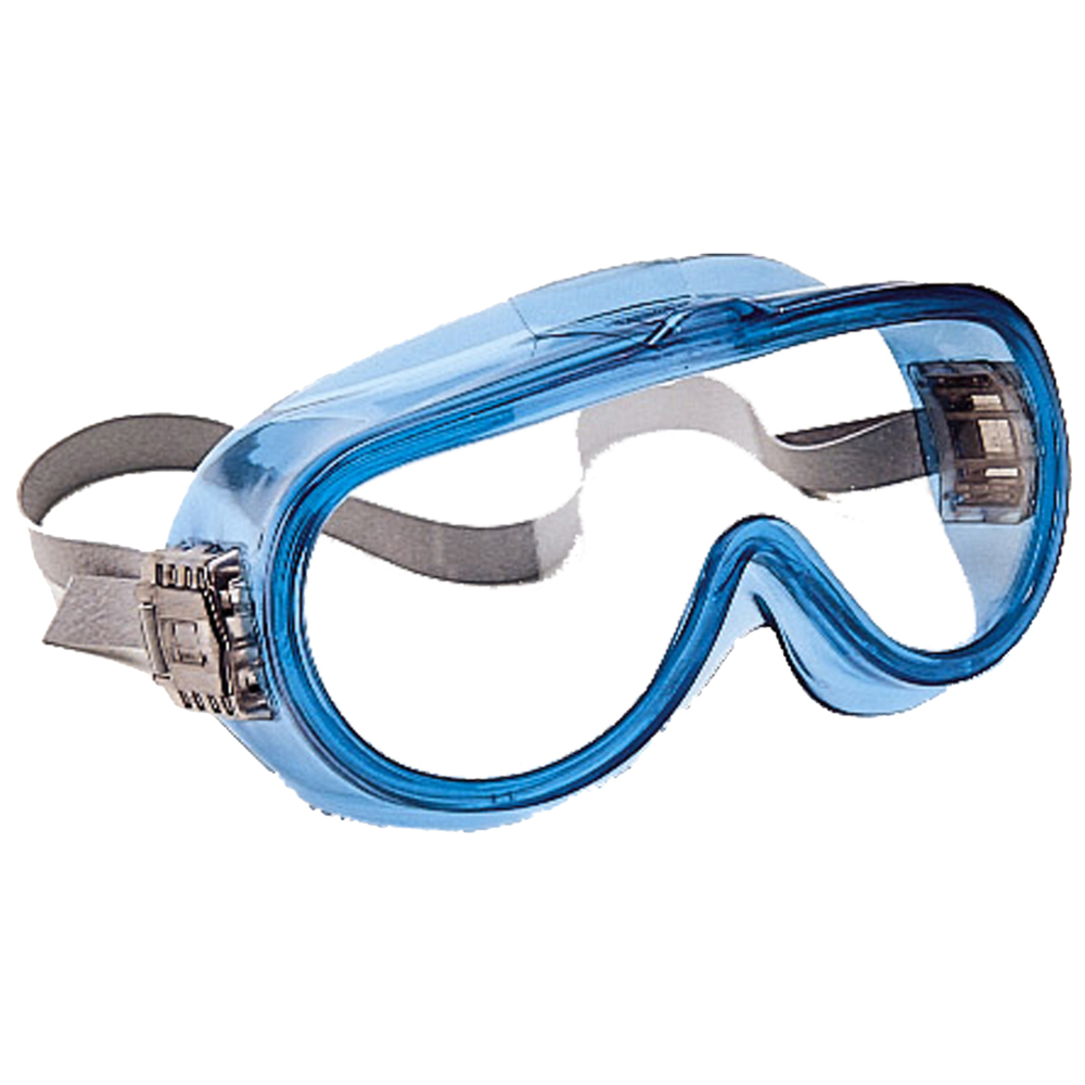 Lunettes-masque de sécurité KleenGuard V80 MXRV (16676), sans aération pour la protection contre les éclaboussures, verres transparents, monture bleue, 36 paires/caisse - 16676