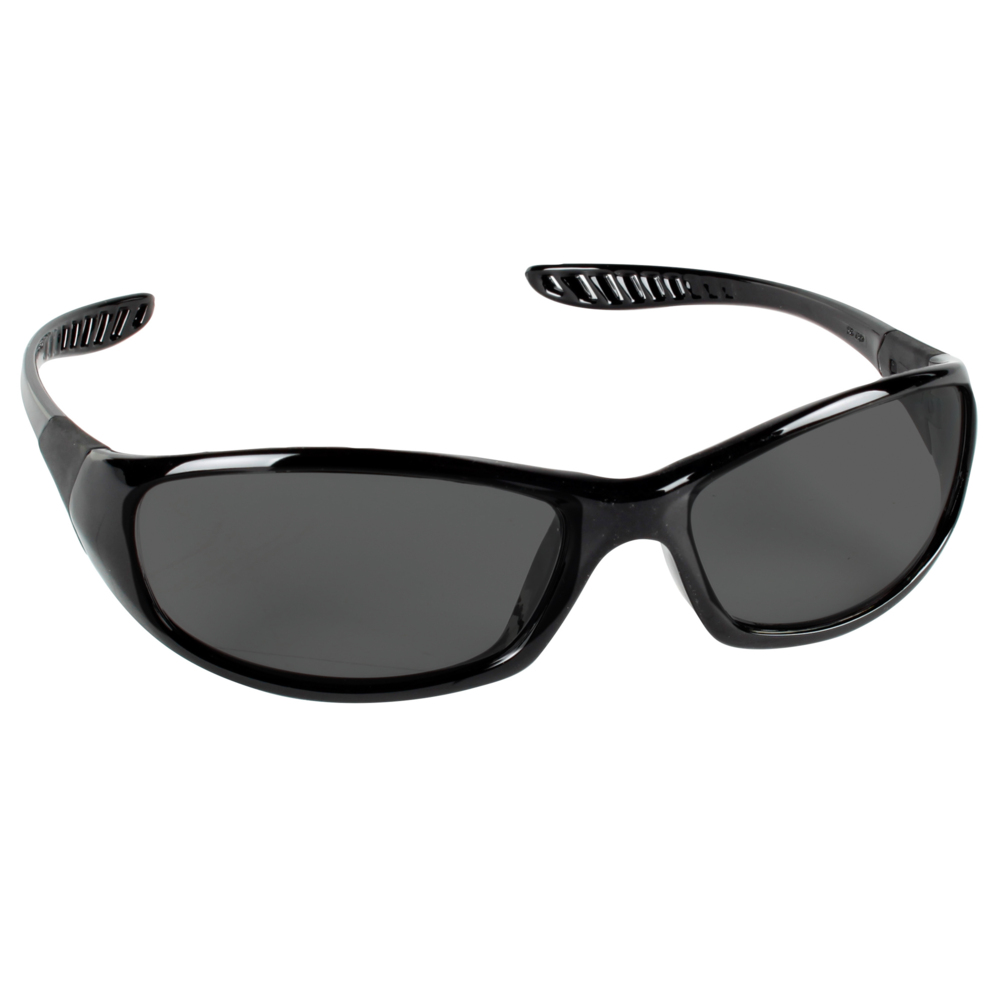 KleenGuard™ V40 Hellraiser™ Safety Glasses (25714), Smoke Lenses, Black Frame, Unisex for Men and Women (Qty 12) - 25714