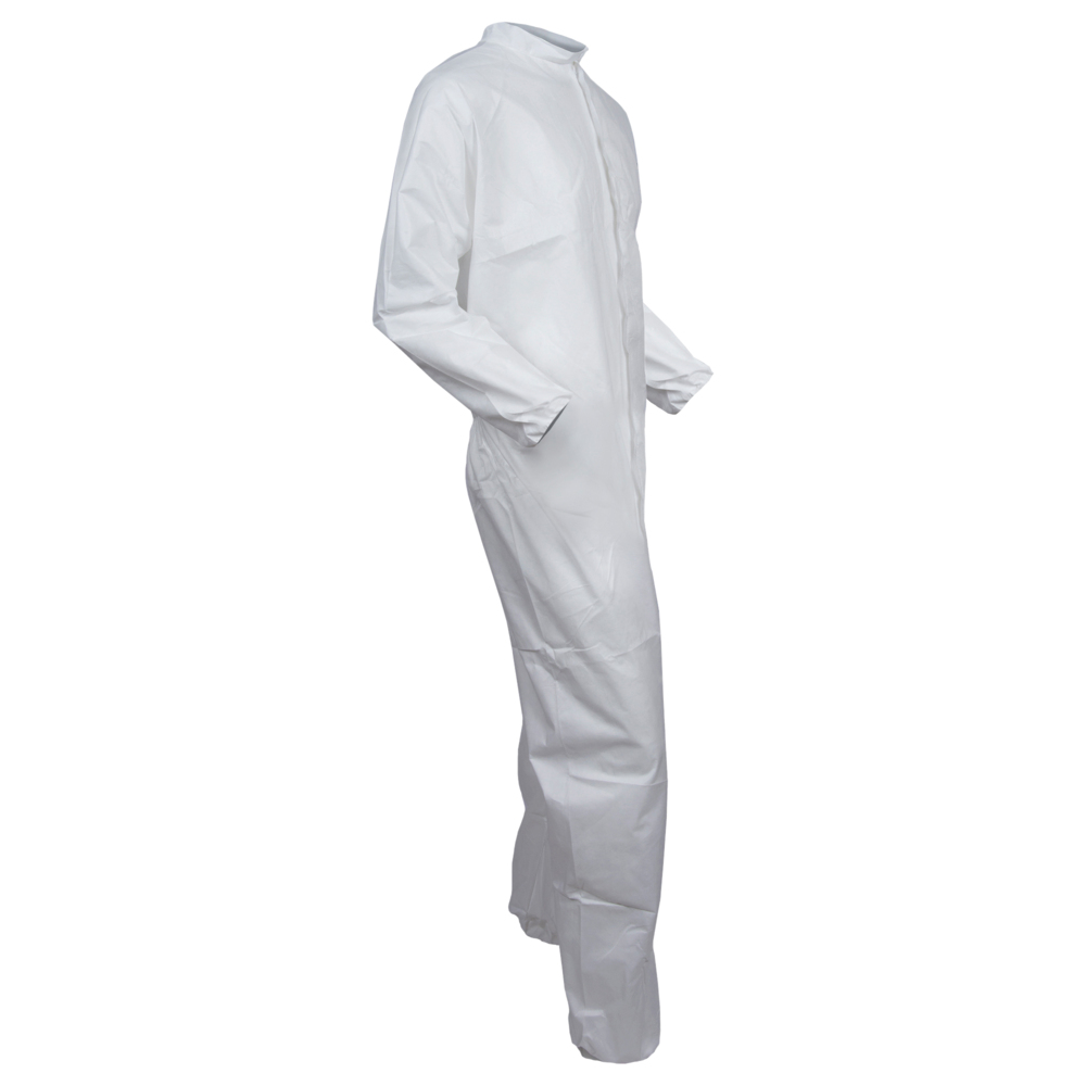 KleenGuard™ A40 Liquid & Particle Protection Coveralls (44307), Zipper Front, White, 4XL (Qty 25) - 44307