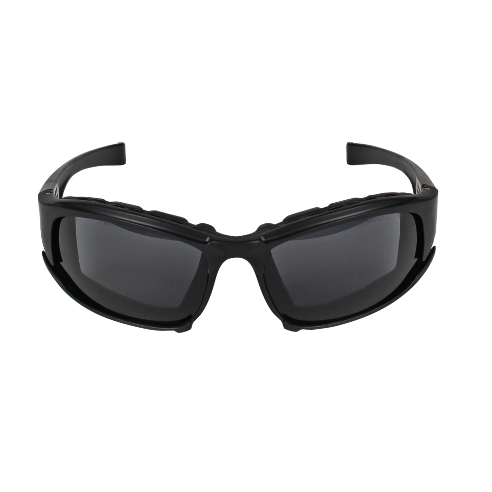 KleenGuard™ V50 Calico™ Safety Glasses (25675), with Anti-Fog Coating, Smoke Lenses, Black Frame, Unisex for Men and Women (Qty 12) - 25675