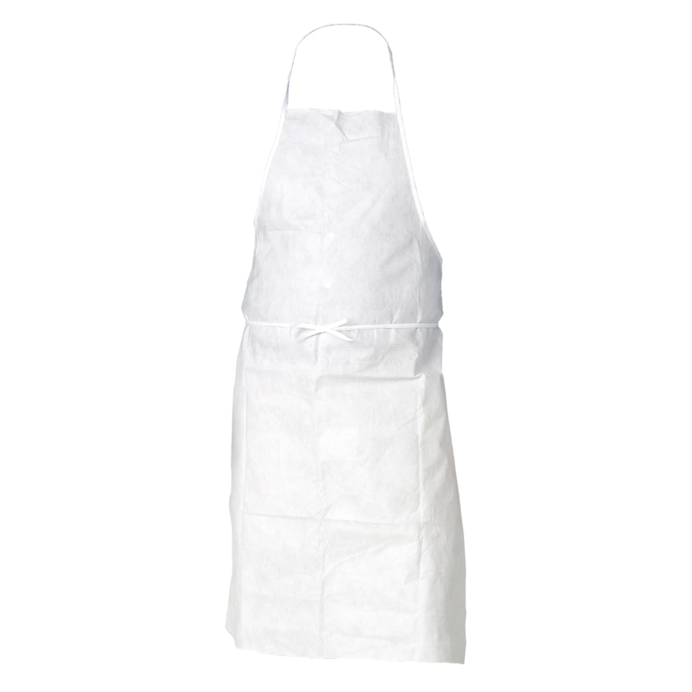 KleenGuard™ A40 Liquid & Particle Protection Aprons (44481), Knee Length, Bound Neck & Ties, White, One Size, 100 / Case - 44481