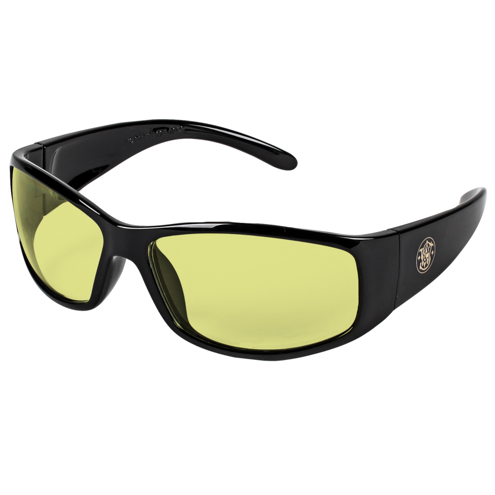 Lunettes de sécurité Smith & Wesson® Elite™ (21305), lentilles ambrées/jaunes avec revêtement antibuée, monture noire, lunettes unisexes (12 paires/caisse) - 21305