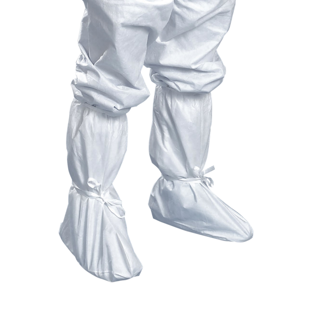 Kimtech™ A5 Sterile Cleanroom Boots (12922), Ties, White, SML / MED, 100 Pairs / 200 Each / Case - 12922