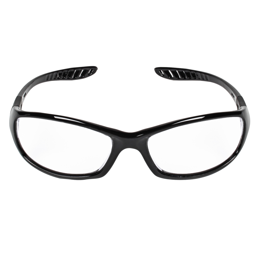 KleenGuard™ V40 Hellraiser Safety Glasses (28615), Clear Anti-Fog Lens with Black Frame, 12 Pairs / Case - 28615