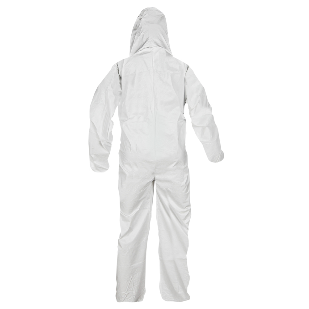 KleenGuard™ A45 Liquid & Particle Surface Prep & Paint Protection Coveralls (41505), Hooded, Reflex Design, Zipper Front, White, Large, 25 / Case - 41505