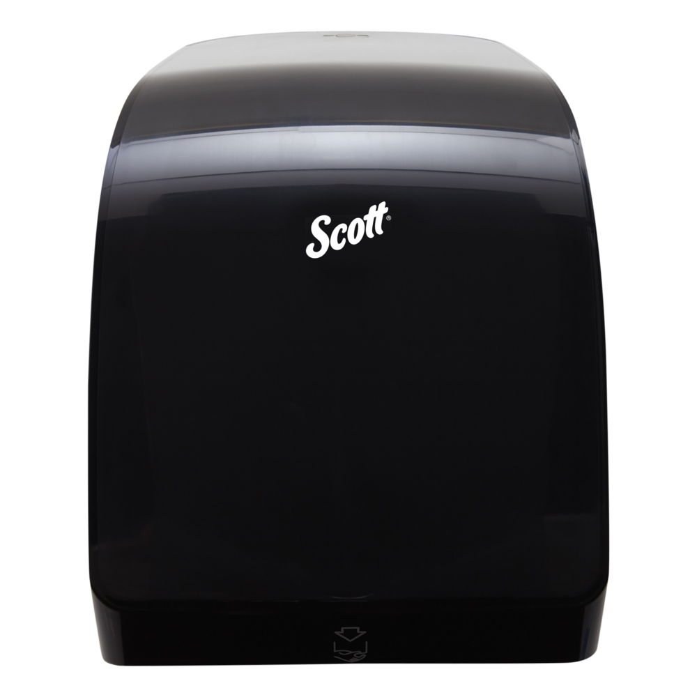 Distributrice manuelle pour essuie-mains en rouleau dur de Scott Pro (34346), conception personnalisable, fumé, 12,66 po x 16,44 po x 9,18 po - 34346