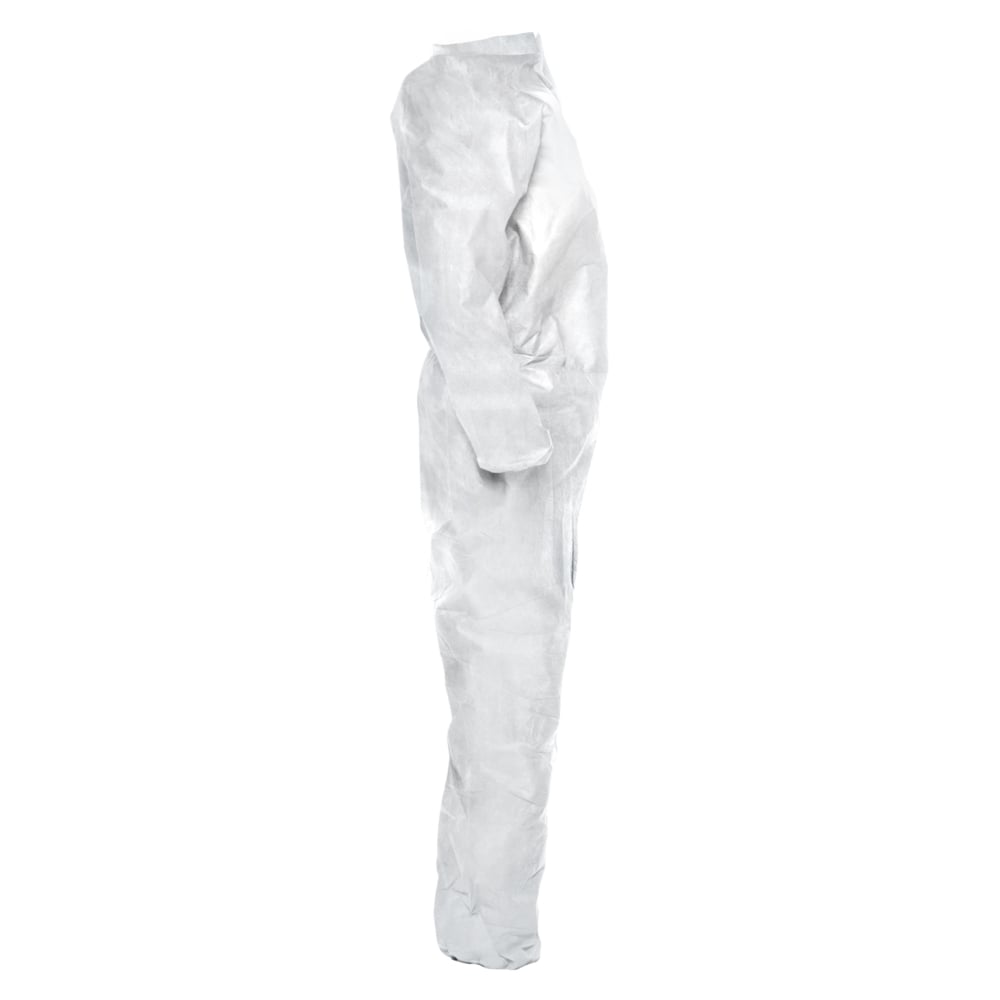 KleenGuard™ A20 Breathable Particle Protection Coveralls (37717), Zipper Front, Elastic Back, Wrists & Ankles, White, Reflex Design, XL (Qty 24) - 37717