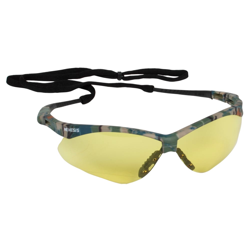 KleenGuard™ V30 Nemesis Safety Glasses (22610), Amber Anti-Fog Lens, Camo Frame, 12 Pairs / Case - 22610