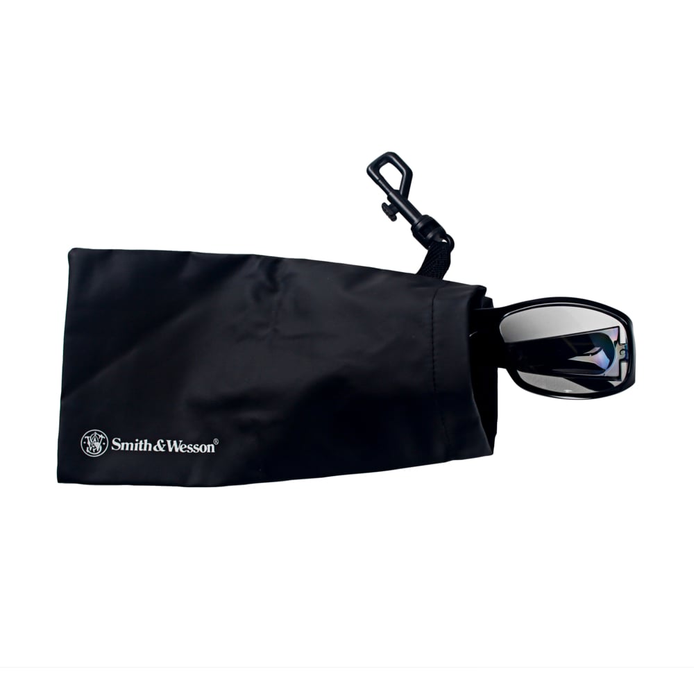 Smith & Wesson® Safety Glasses Carrying Pouch with Belt Clip (19941), Black, Heavy Duty and Water-Resistant with Velcro Closure (Qty 12) - 19941