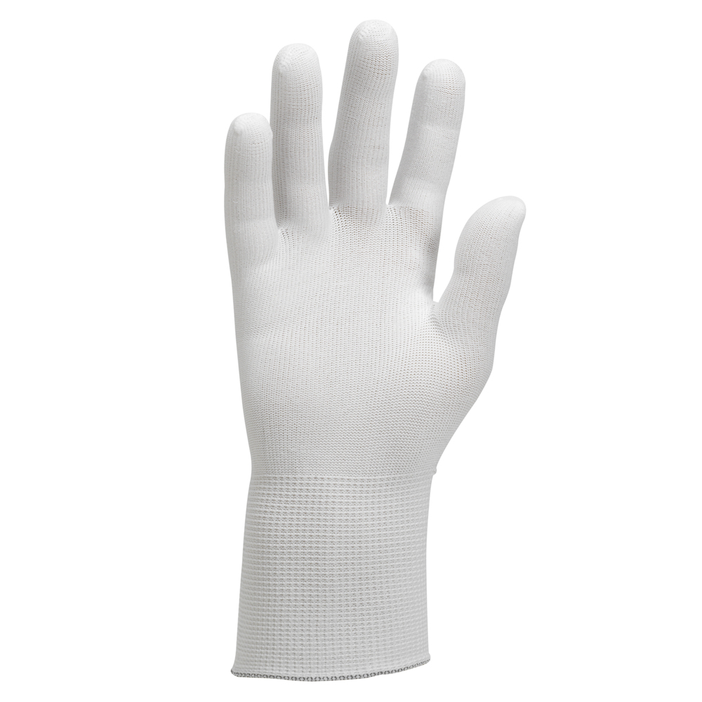 KleenGuard™ G35 Inspection Gloves (38719), Seamless, 100% Nylon Knit, Ambidextrous, White, Large, 120 Pairs / Case, 10 Bags of 12 Pairs - 38719