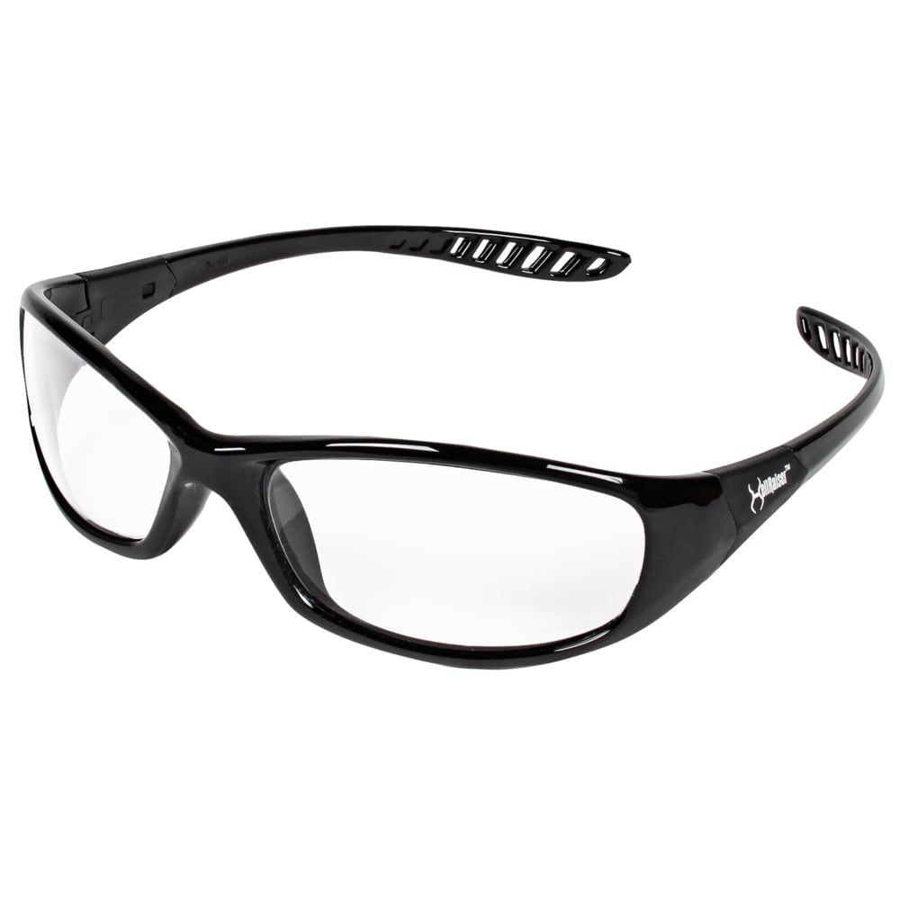 KleenGuard™ V40 Hellraiser™ Safety Glasses (20539), Clear Lenses, Black Frame, Unisex for Men and Women (Qty 12) - 20539