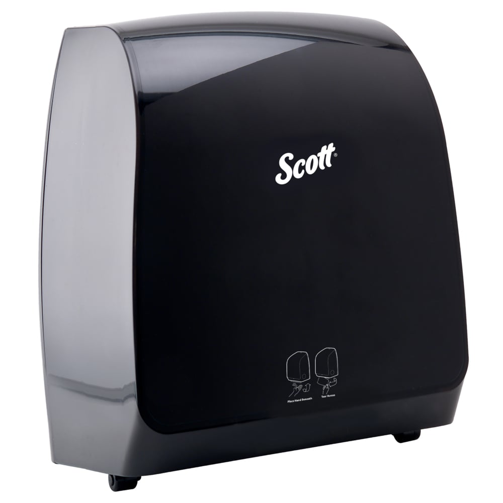 Scott® Pro Automatic Hard Roll Towel Dispenser (34368), Black, for Grey Core Scott® Pro Roll Towels, 12.66" x 16.44" x 9.18" (Qty 1) - 34368