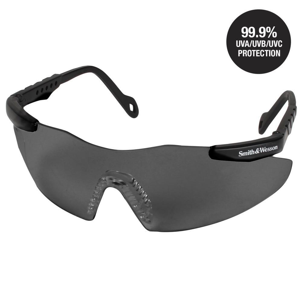 Smith & Wesson® Magnum® 3G Safety Glasses (19823), Smoke Lenses, Black Frame, Unisex for Men and Women (Qty 12) - 19823