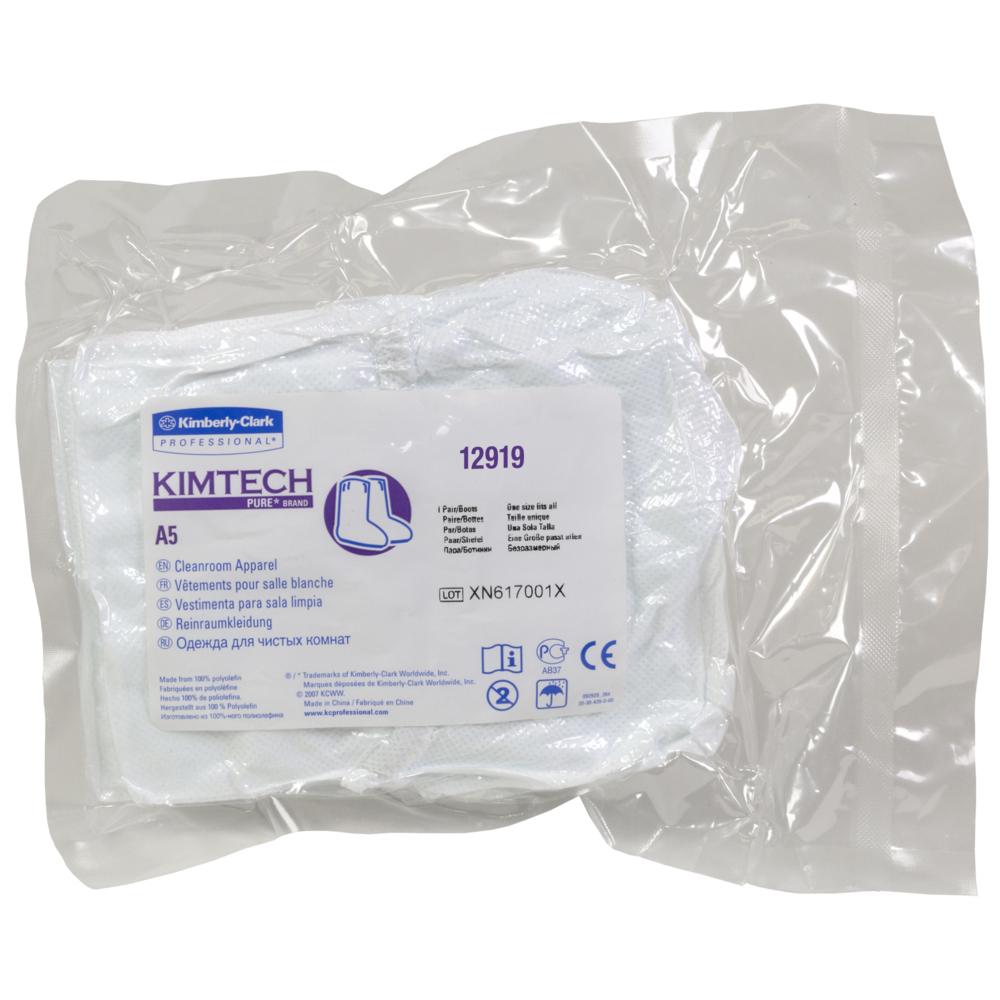 Kimtech™ A5 Sterile Cleanroom Boots (12920), Ties, White, XL / 2XL, 100 Pairs / 200 Each / Case - 12920