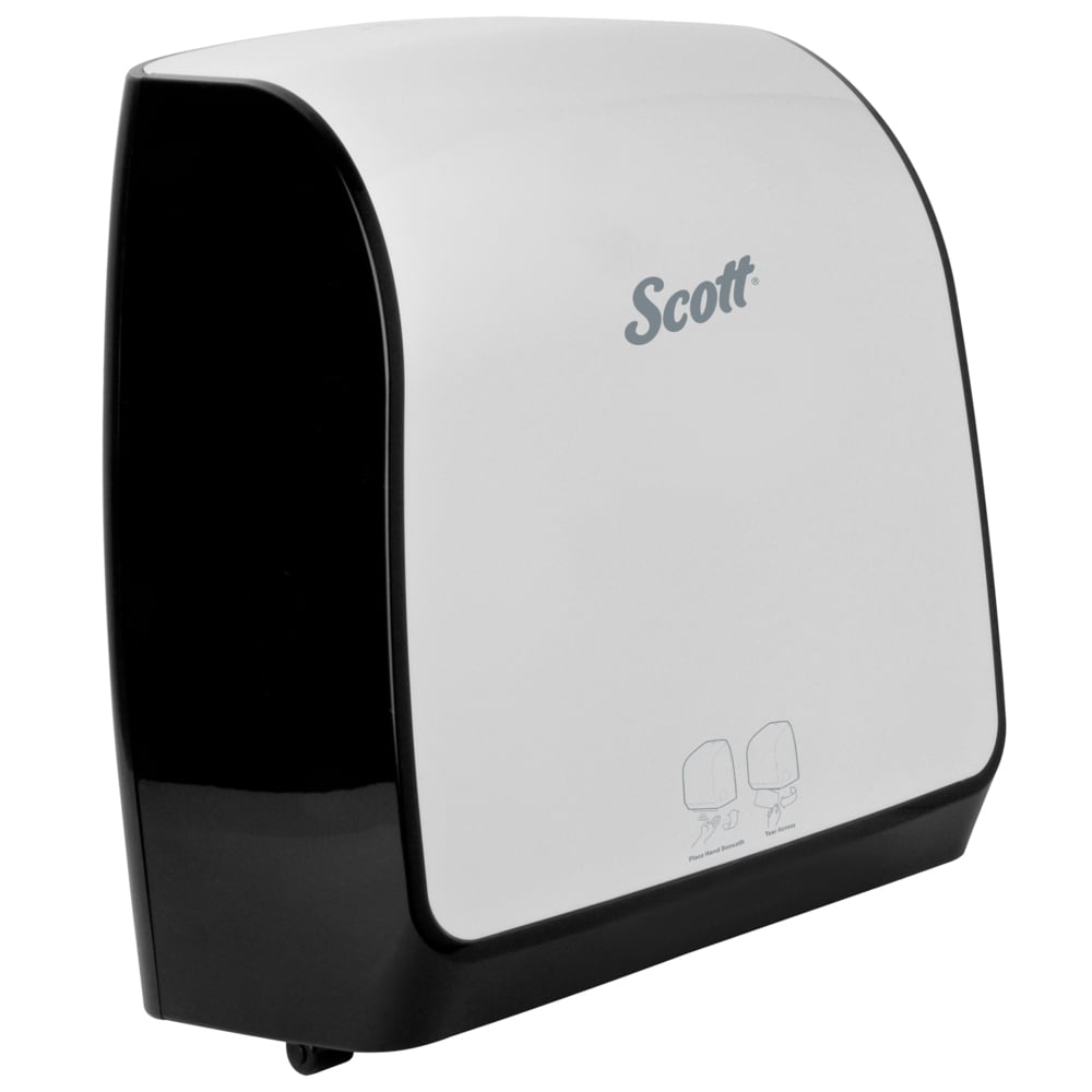 Scott® Pro Automatic Hard Roll Towel Dispenser (29738), White, for Green Core Scott® Pro Roll Towels, 12.66" x 16.44" x 9.18" (Qty 1) - 29738