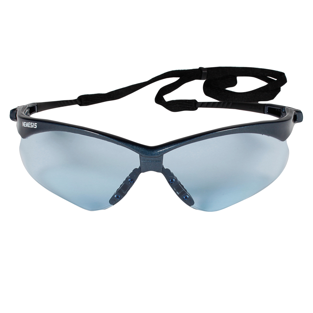 KleenGuard™ Nemesis™ Safety Glasses (19639), with KleenVision™ Anti-Fog Coating, Light Blue Lenses, Blue Frame, Unisex for Men and Women (Qty 12) - 19639