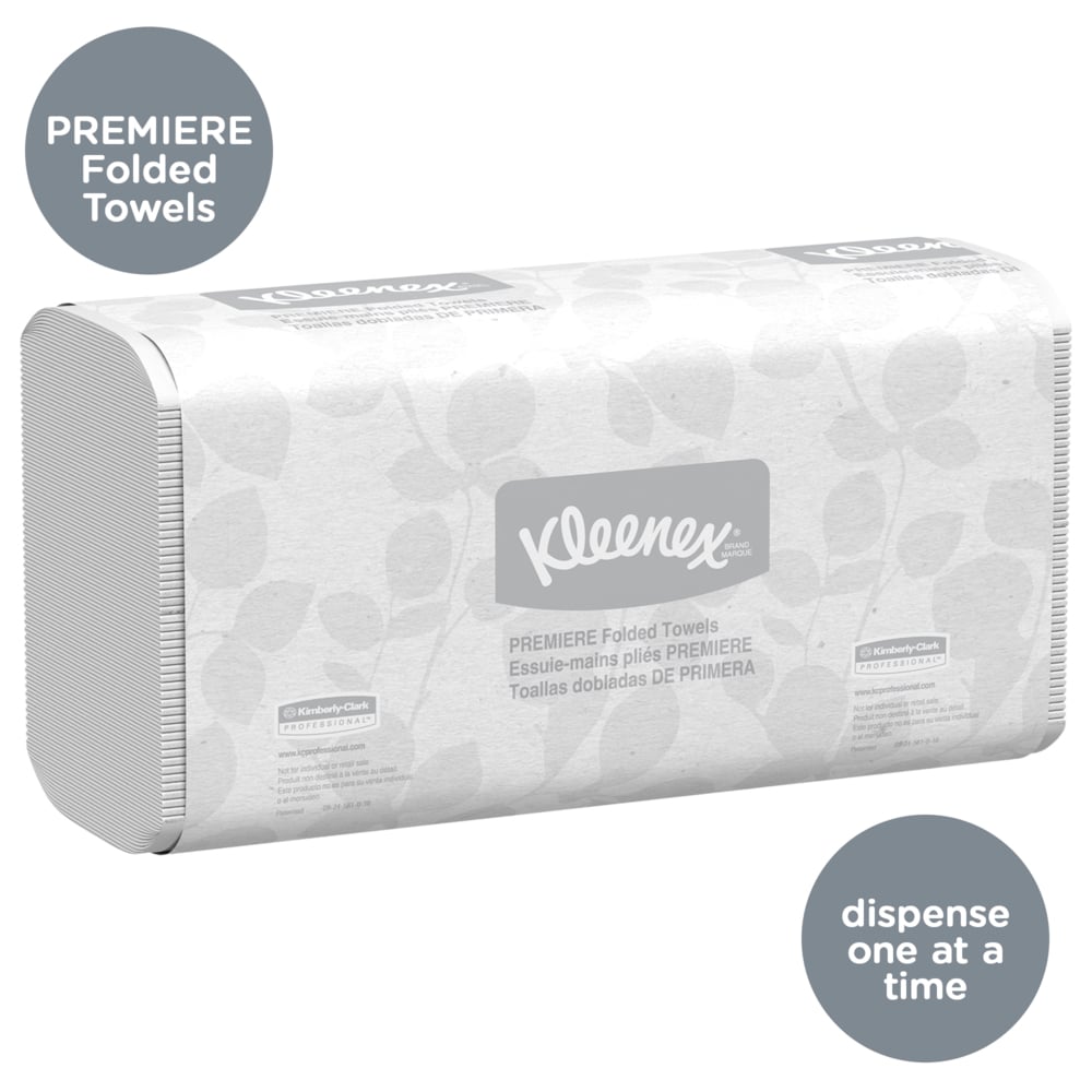 Kleenex® Scottfold™ Multifold Paper Towels (13254), with Fast-Drying Absorbency Pockets™, White, (25 Packs/Case, 120 Sheets/Pack, 3,000 Packs/Case) - 13254