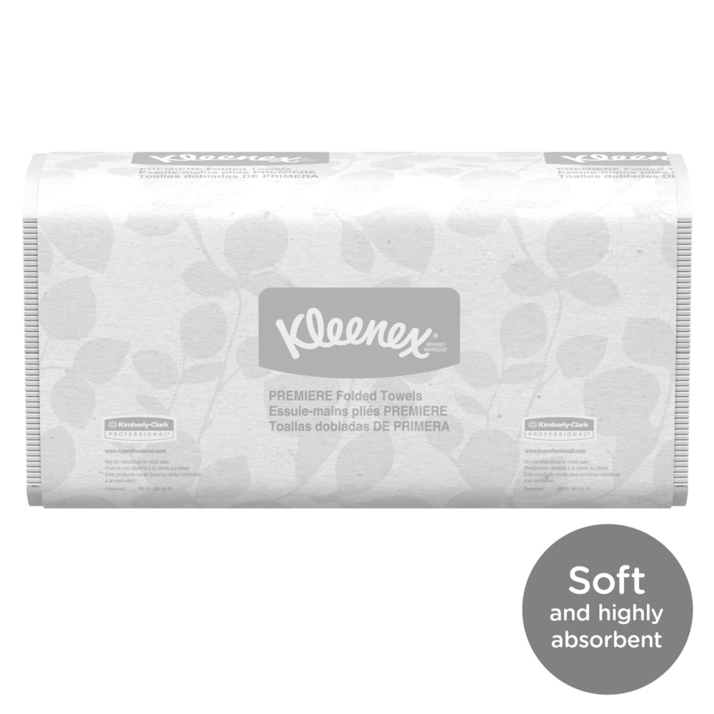 Kleenex® Scottfold Multifold Paper Towels (13254) with Fast-Drying Absorbency Pockets, White, 25 Packs / Case, 120 Trifold Towels / Pack, 3,000 Towels / Case - 13254
